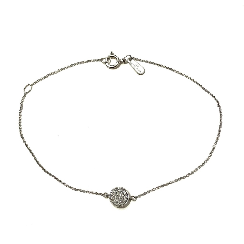 Adina Reyter Sterling Silver Diamond Pave Disk Bracelet